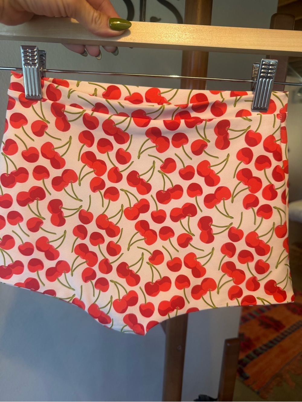 Skatie Bardot cherry 🍒 Print Swim Bottoms - Red/White